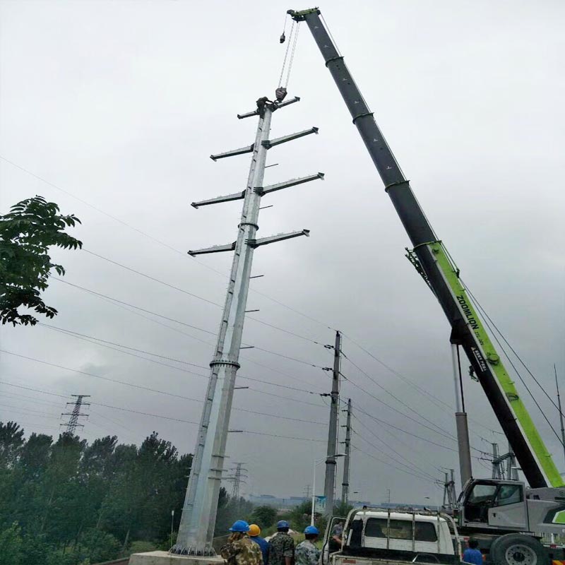 河北电力钢管杆 电力钢桩基础 电力钢管塔 地脚螺栓